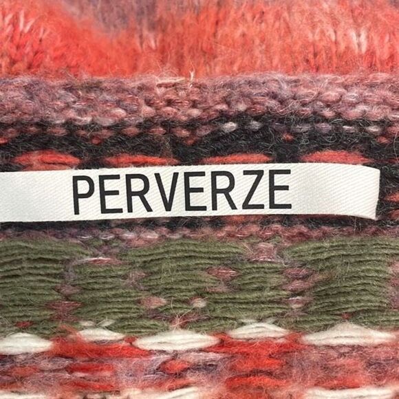 Perverze Blend Border Knit Cardigan / Pink Size F Small/Medium - Picture 8 of 11